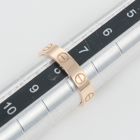 CARTIER Mini Love Wedding K18PG No. 7.5 Women's Ring - Picture 8 of 9